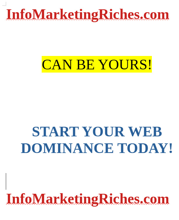 InfoMarketingRiches.com Domain Name – Premium.com Domain. One Owner 20+ Yrs