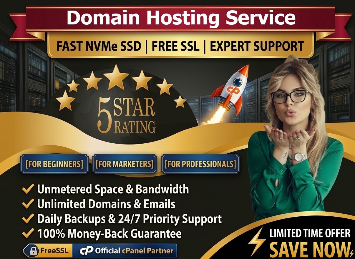 Domain Hosting Service – 🔐Unlimited SSD + SSL + Emails | Ultra Fast $14.99/Year