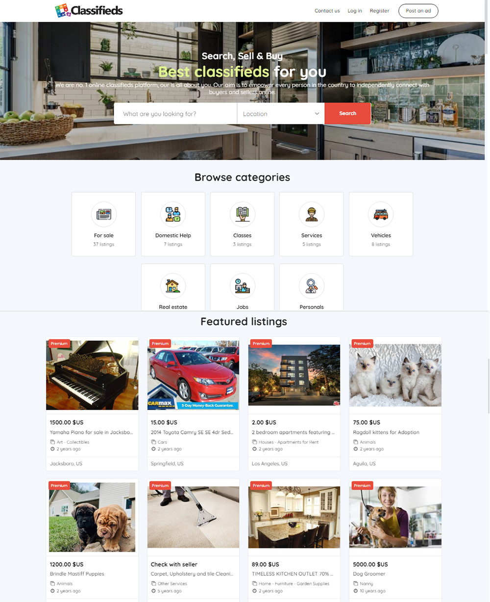 Complete Classified Ads Website for Sale: Enjoy Free Setup, Hosting, and SSL