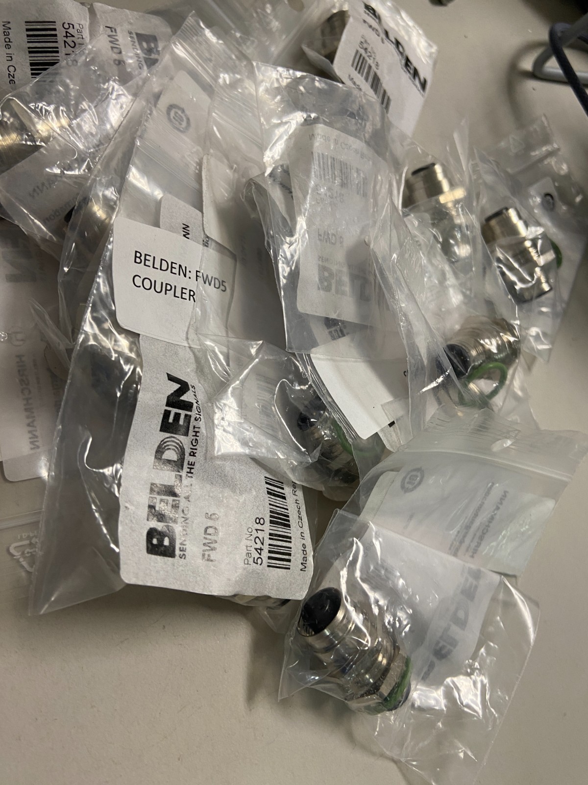 LOT OF 12 NEW IN SEALED BAGS Belden 54218 COUPLER