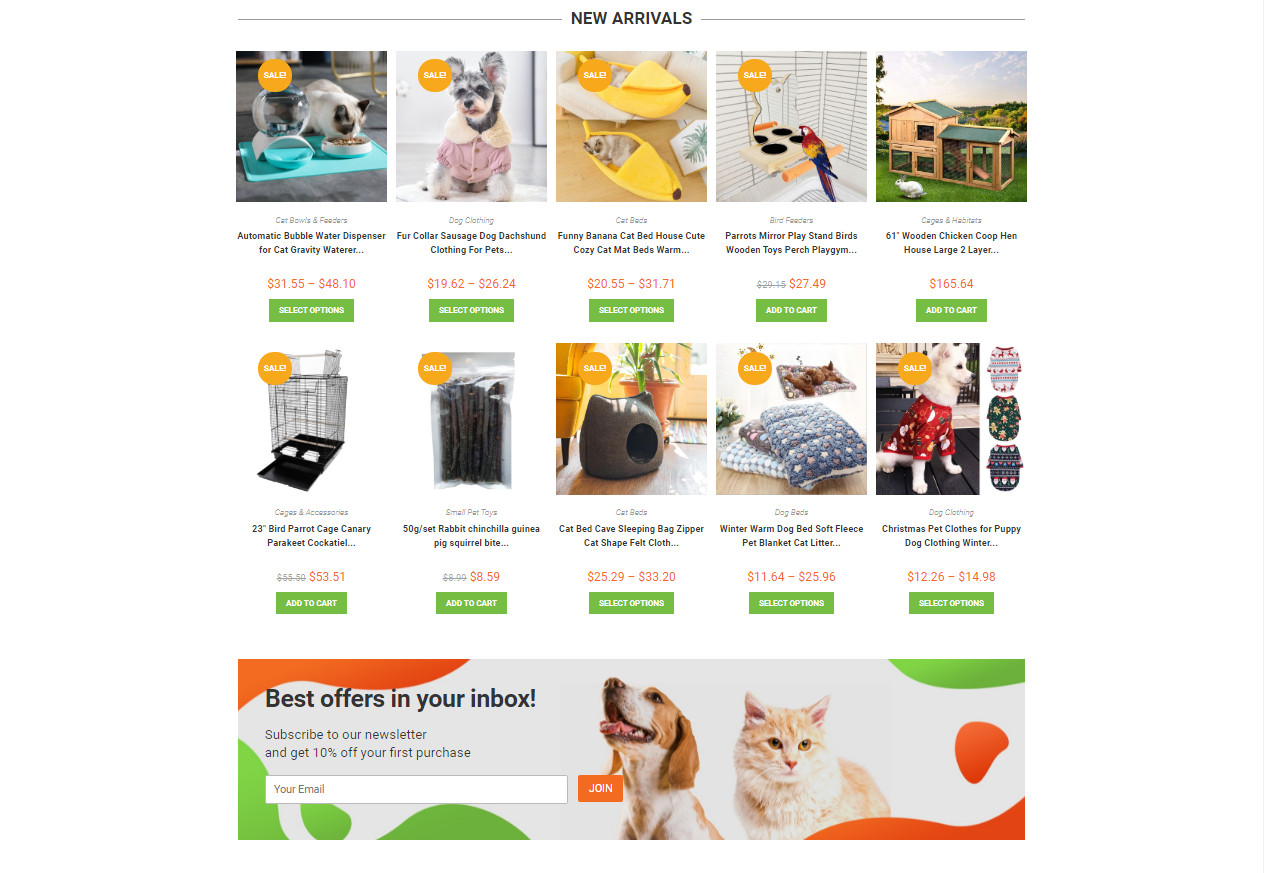 Money Making Pet Store Drop shipping Affiliate Website Free Hosting / Setup