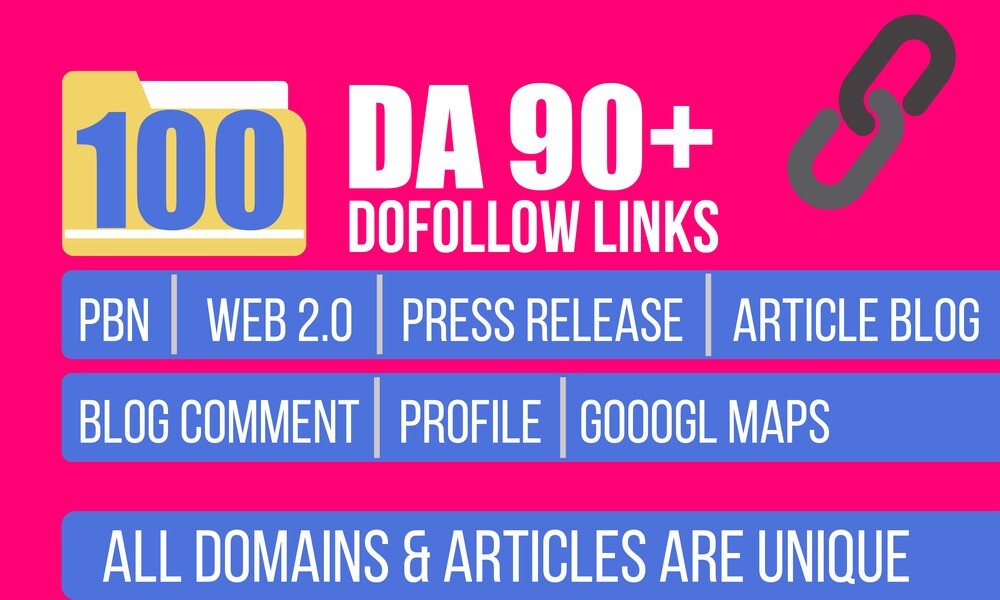 100 Powerful Backlinks (PBN,Web2,Profile,PR Article,Blog,Comments,GoogleMaps)