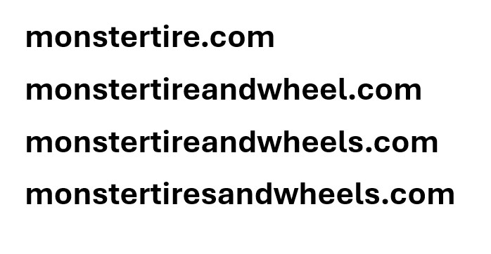 Tire Tires MONSTERTIRE.COM MONSTERTIREANDWHEELS Business Domain Name USA