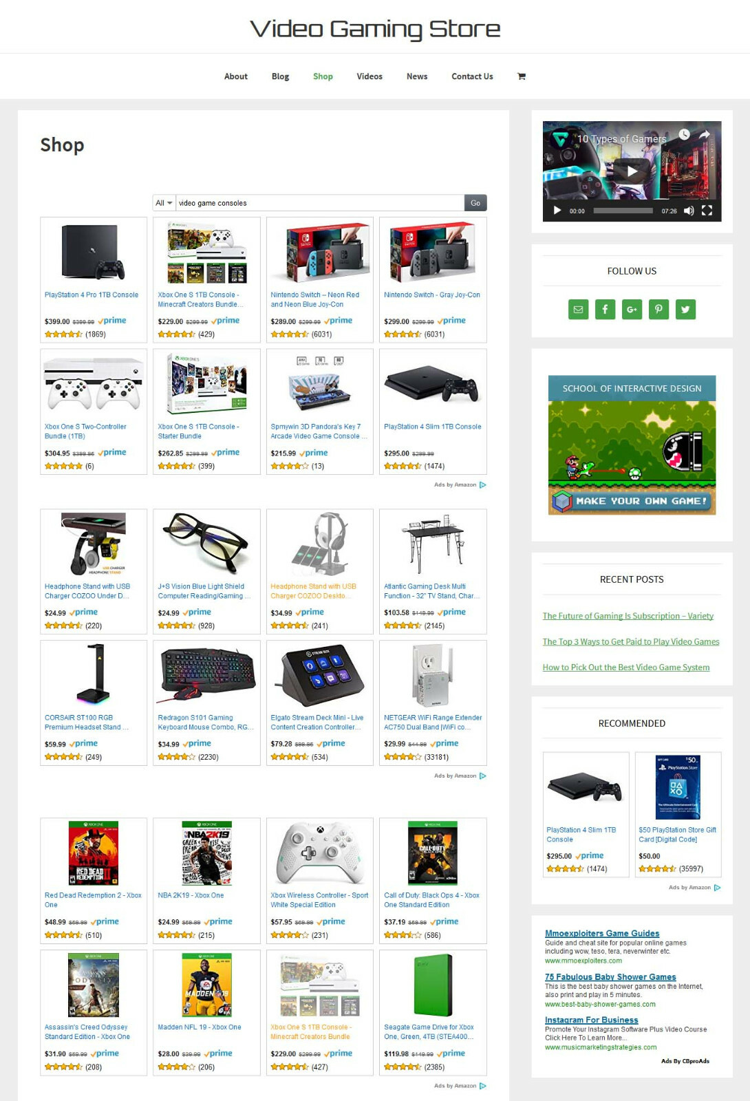 [NEW DESIGN] * VIDEO GAMING * store blog website business for sale AUTO CONTENT