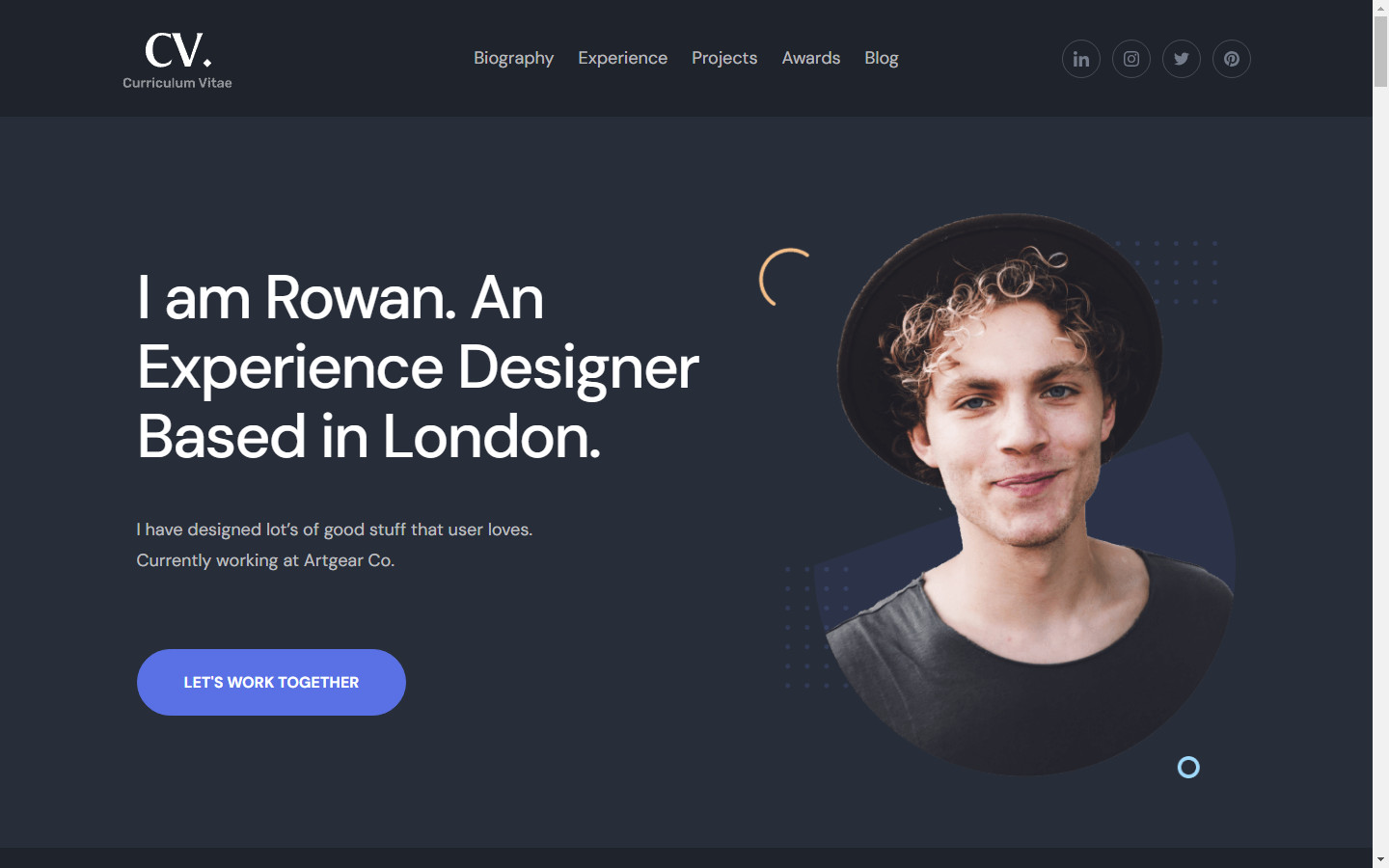 DFY CV (Dark) WordPress Theme+free Install