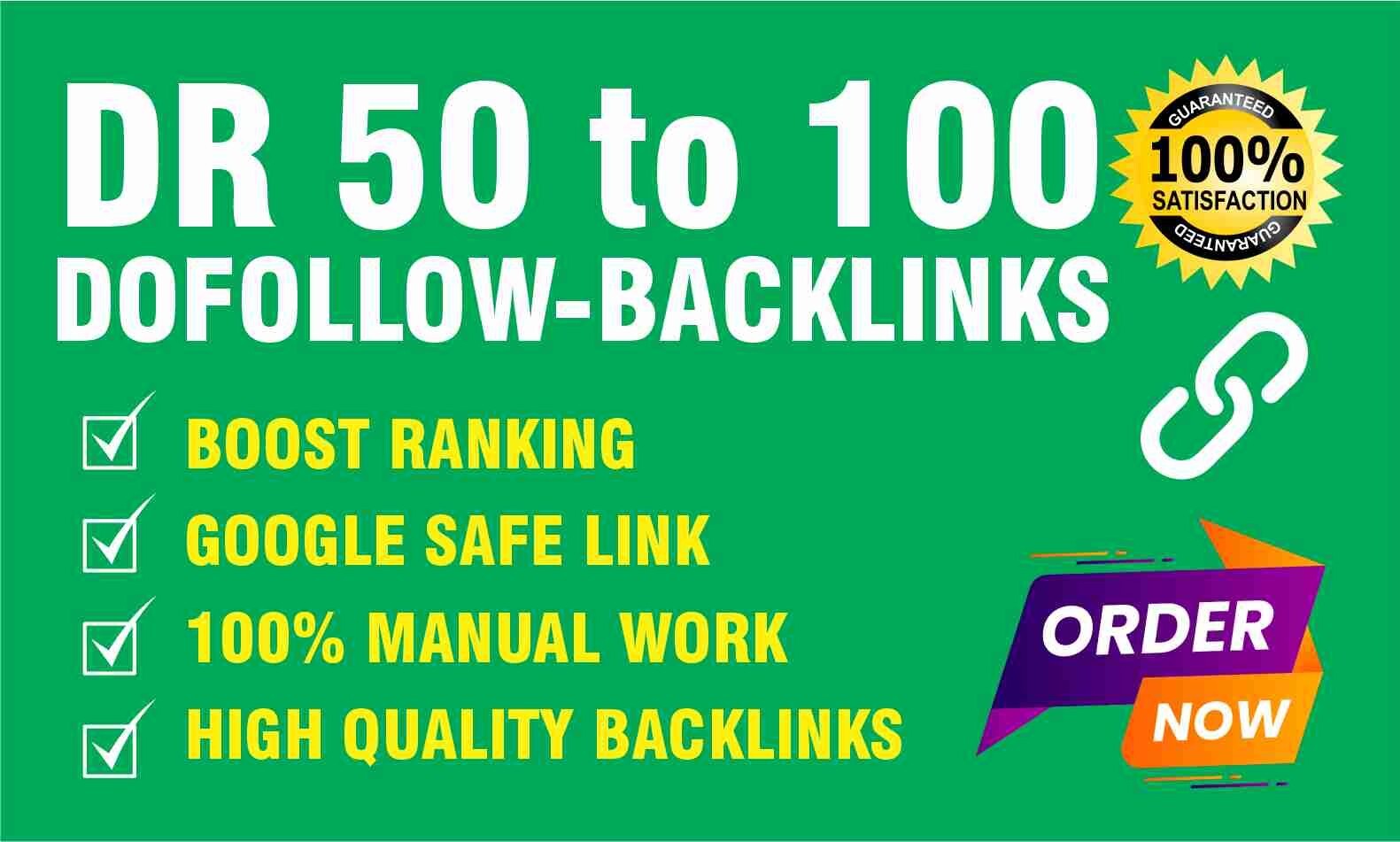 30 DA (50 to 100) DOFOLLOW BACKLINKS | SEO Link Building Service