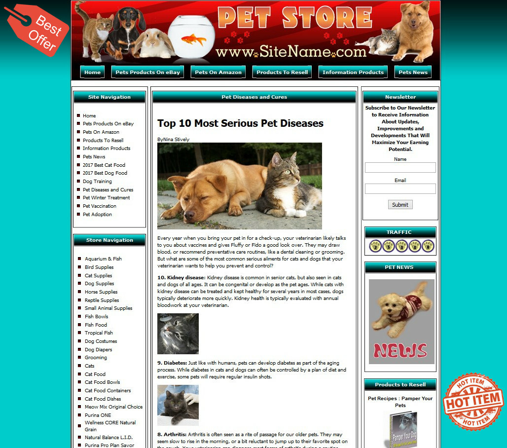 PET SUPPLY STORE Affiliate Website+Amazon+Google+Dropship