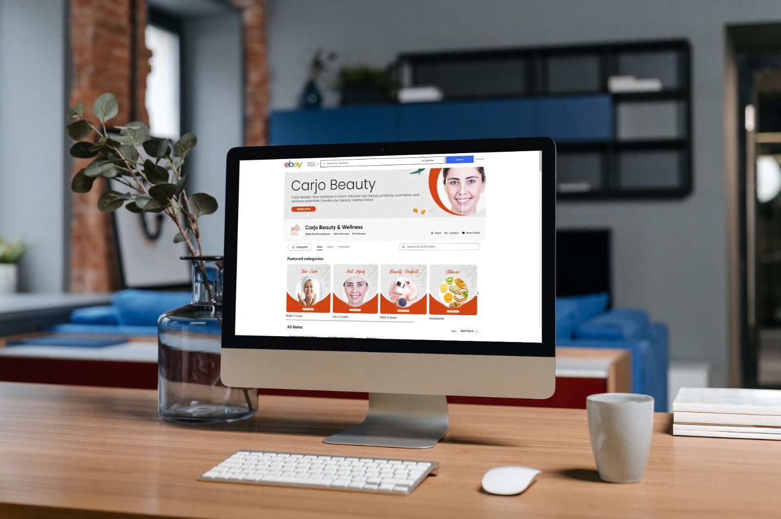 ebay listing template logo design and 60 sec video Home & Garden | TansStudio