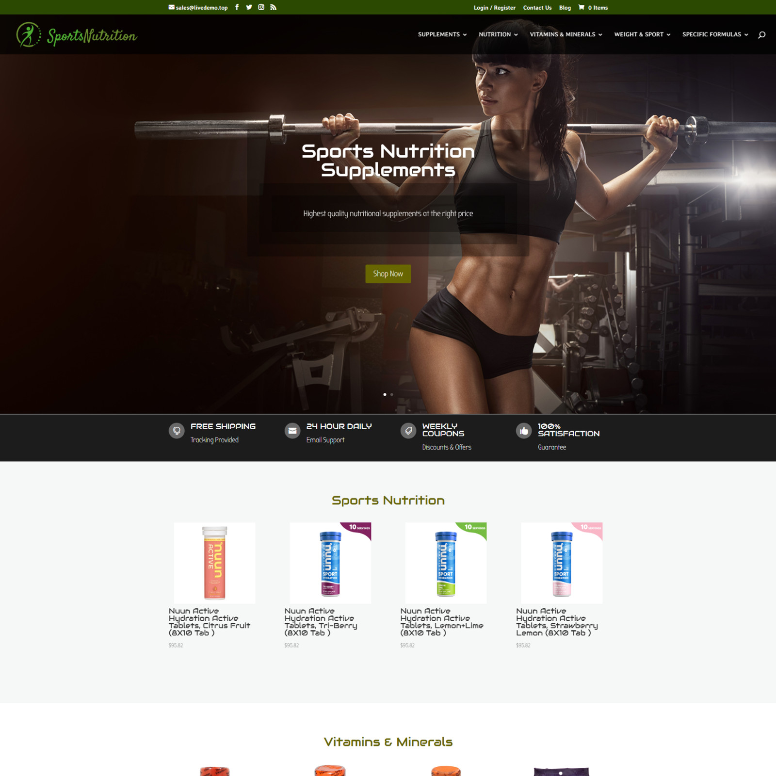 Sport Supplements Dropshipping Store | Turnkey Dropship Business Website