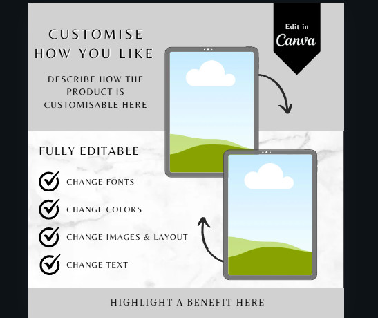 Digital Mock Up Templates 155 pg Edit in Canva For Digital Products w MRR Rights