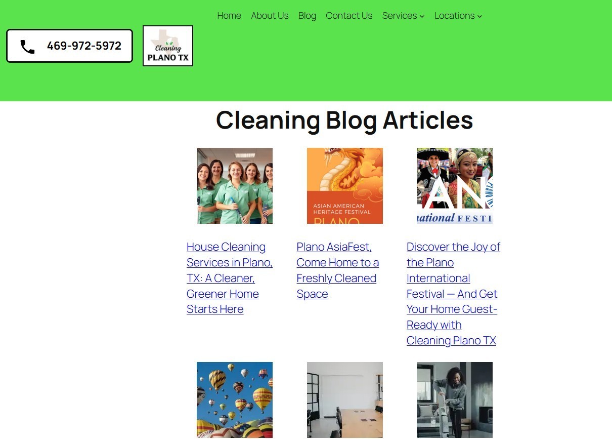 Cleaning business website with full content and social media accounts