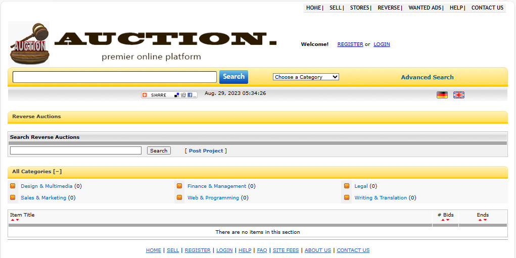 Top Auction / buy it now Style Multi-vendor Website Free Hosting / setup