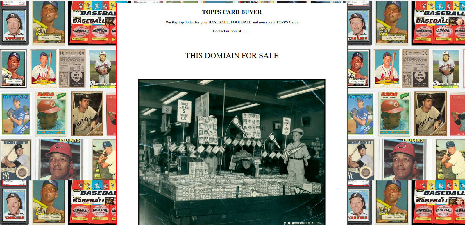 Domain TOPPS CARD BUYER. COM For Sale! Baseball Football Hockey Card WEBSITE