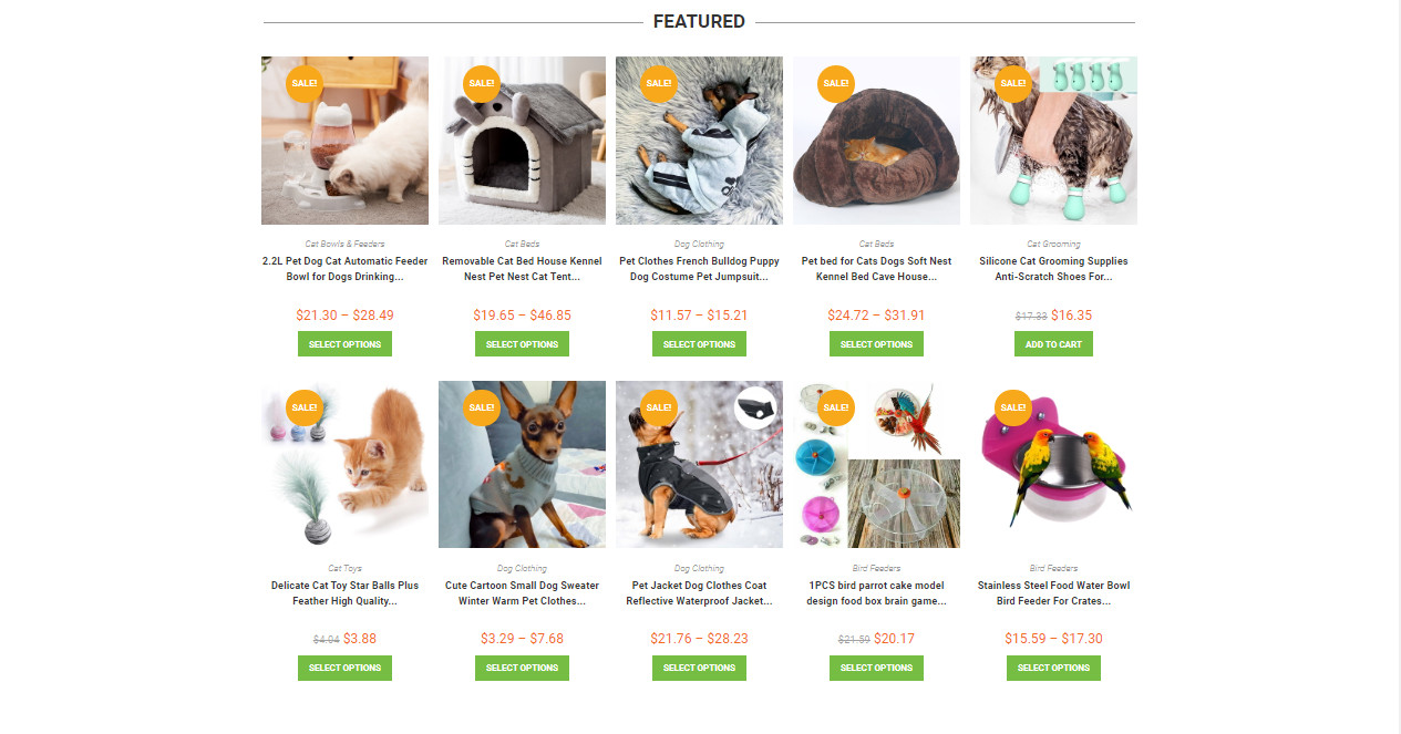 Money Making Pet Store Drop shipping Affiliate Website Free Hosting / Setup