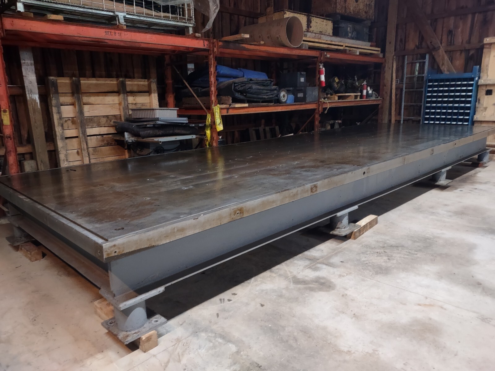 Heavy Duty Machined Steel Test Table. 8′ x24′ x2′ High.  Excellent condition.