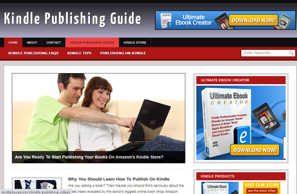 Kindle Publishing Guide Affiliate Website – Free Hosting / Setup