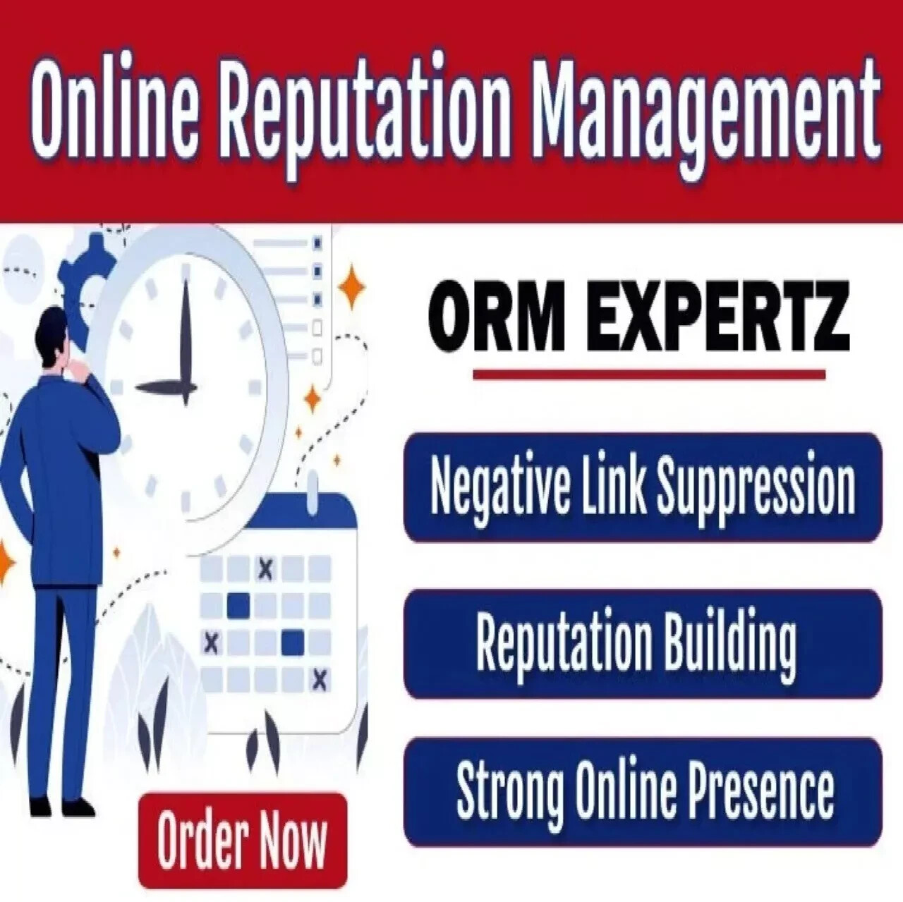Online reputation management (ORM) service (Push down negative SEO Backlinks)