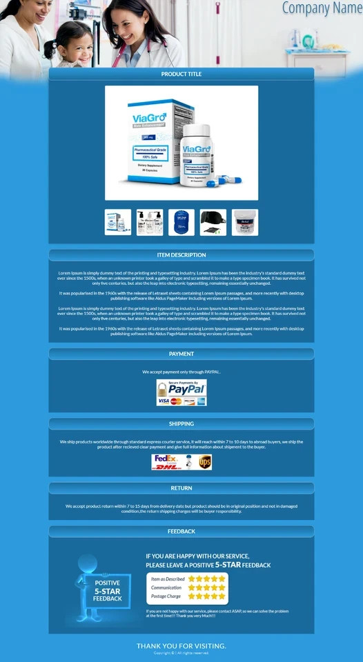 Professional eBay Mobile Responsive eBay Listing Auction Template Templates