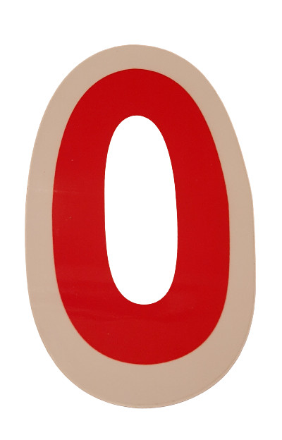 CAR DEALER NEW WINDOW ADVERTISE DIE CUT NUMBERS STICKERS in RED/WHITE