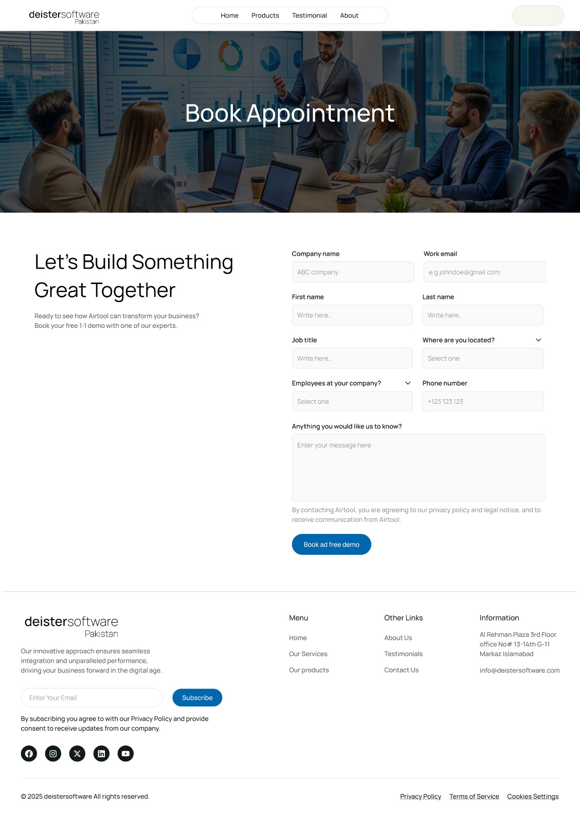 Appointment Booking Website Template Corporate Landing Page Professional Bussine