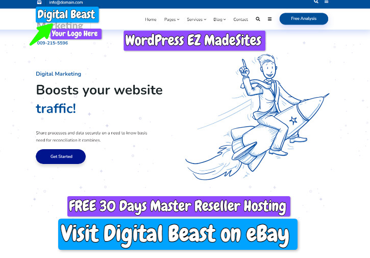 WordPress Websites 10 Pack Ready Made SEO/Digital Marketing Themes Free Hosting2