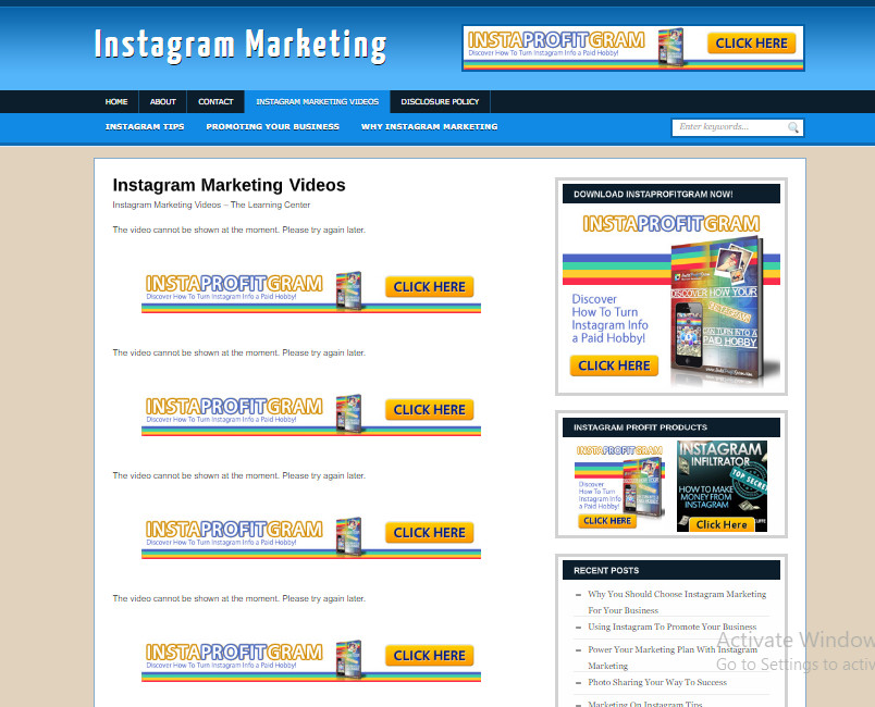 Instagram-Marketing-Blog-Plus-Ready Made Affiliate Website- Free Hosting/ Setup