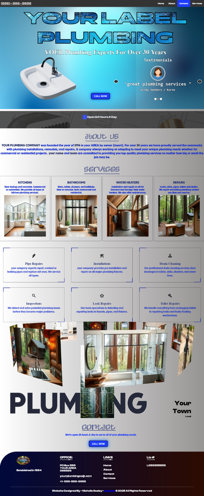 Digital products – Plumbing Company Website Template Source Code