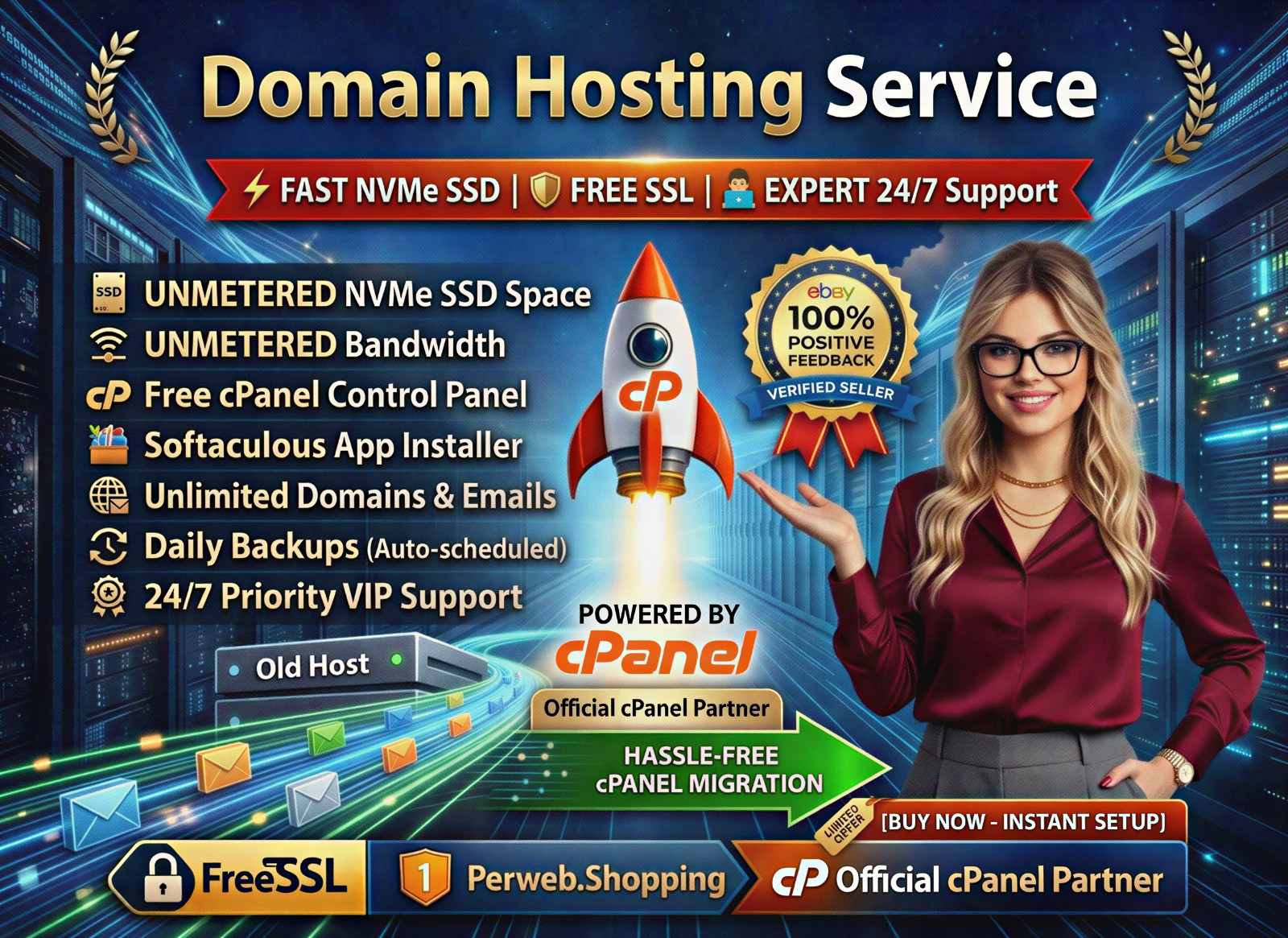 Domain Hosting Service – 🔐Unlimited SSD + SSL + Emails | Ultra Fast $14.99/Year