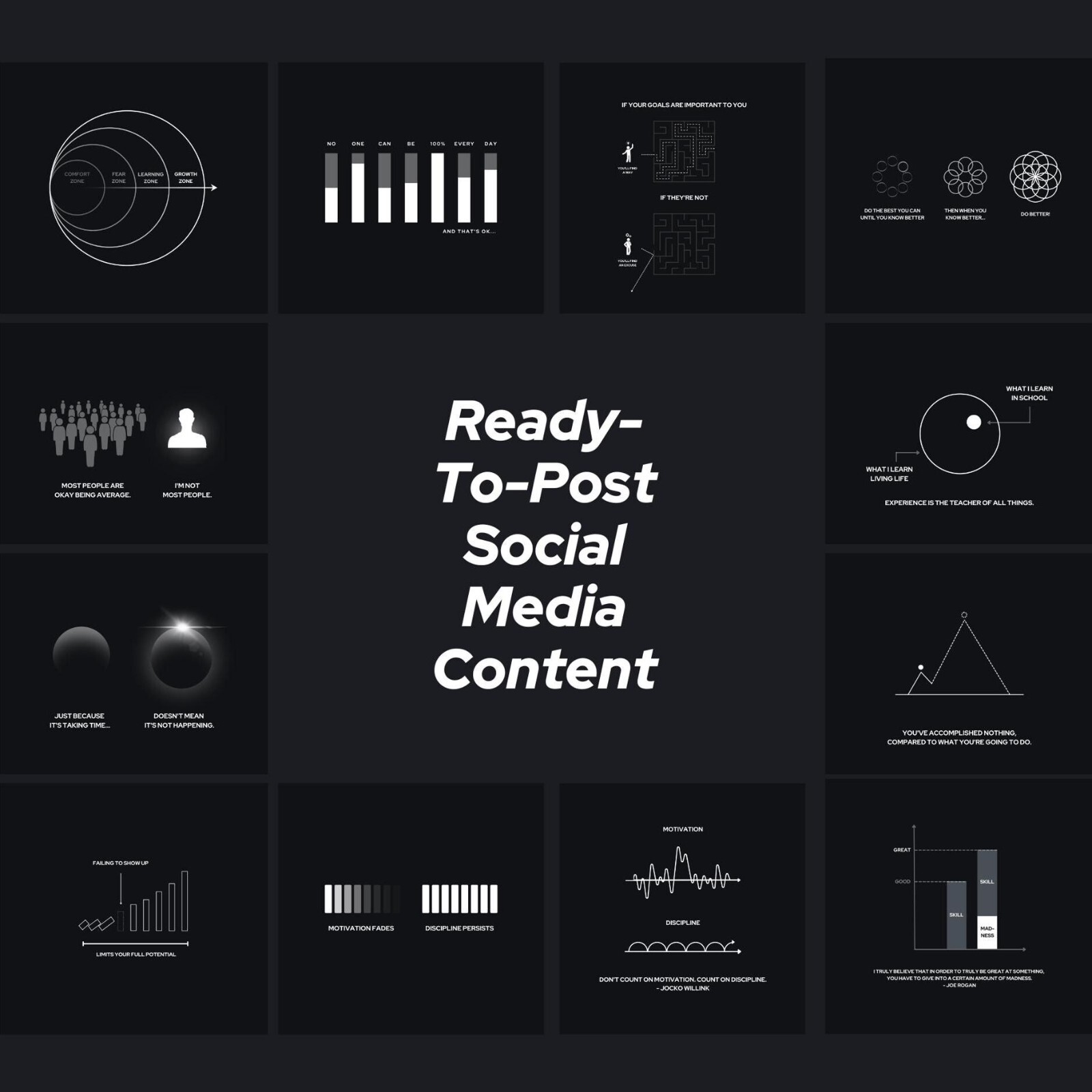600 Success & Wisdom Visuals for Social Media – Ready-to-Post Content