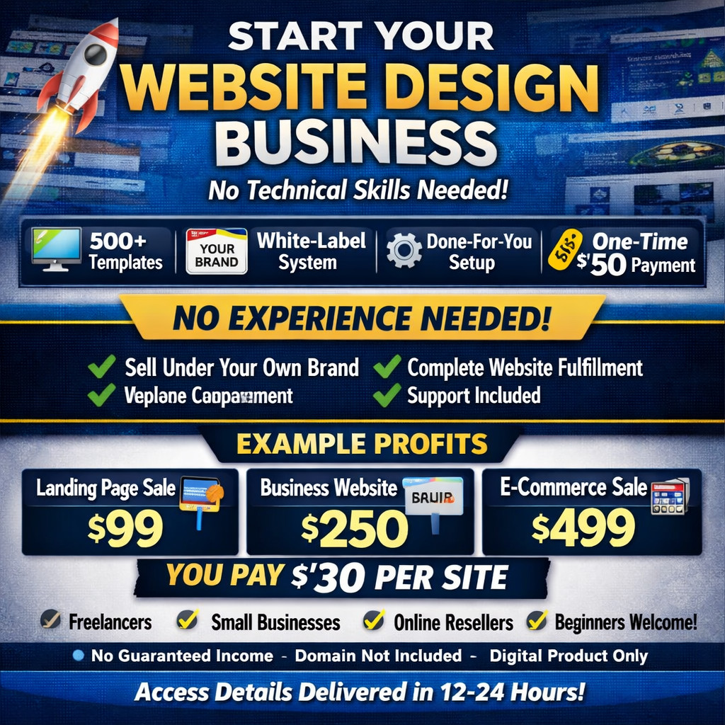 Ready-Made Website Design & Hosting Business for Sale – No Technical Skills