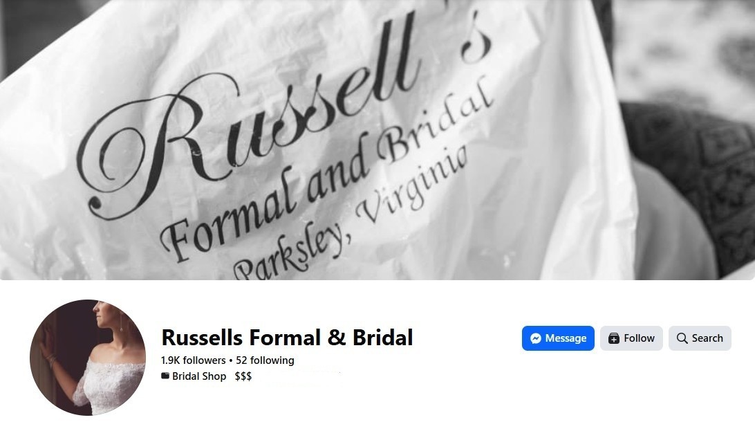 RussellFormal.com PREMIUM DOMAIN FOR FORMAL & BRIDAL WEDDING APPAREL & GOWNS