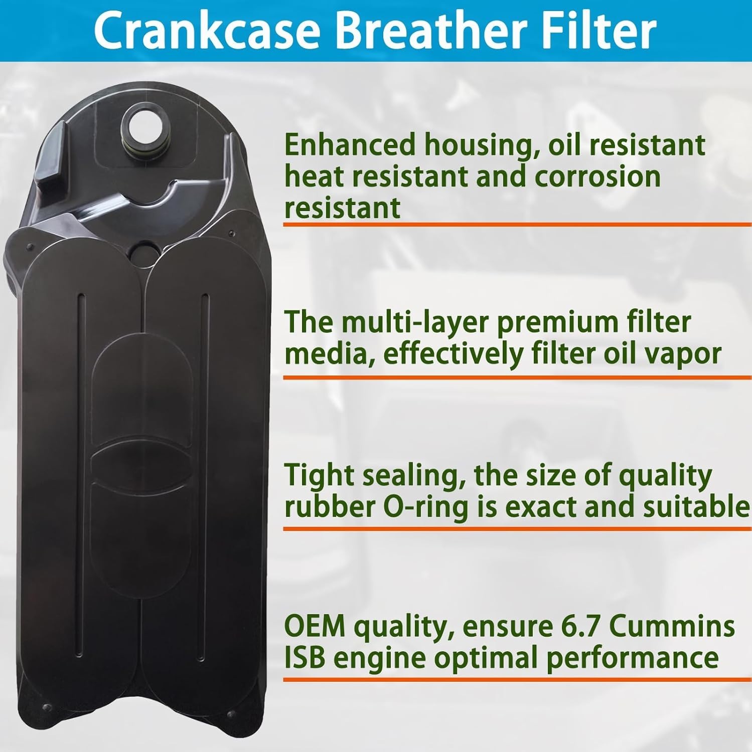 Crankcase Ventilation Filter for 2008-2024 Ram 2500 3500 6.7 Cummins