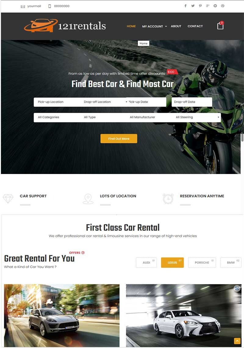 Cars and Vehicle Rental Website – Free Hosting and Complete Setup.