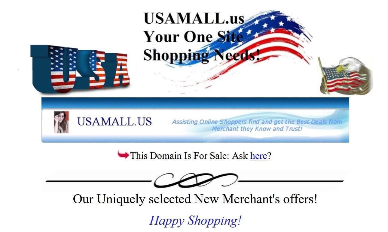 Domain usamall.us | USAMALL.US is for Sale, see Sample Website! “Domain” 4 SALE!