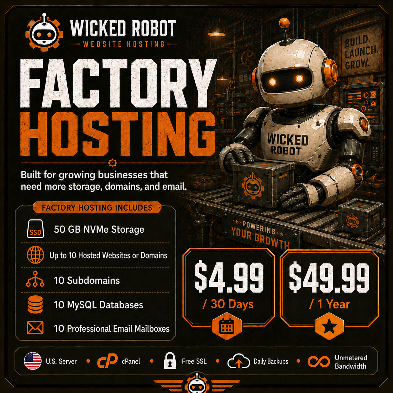 US Sever | cPanel Web Hosting | CloudLinux | 25GB-100GB NVMe | SSL + Backups